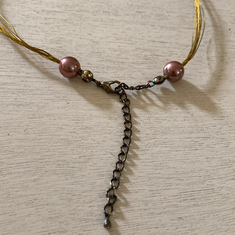 Elegant Gold and Copper Beaded Necklace - Picture 3 of 6